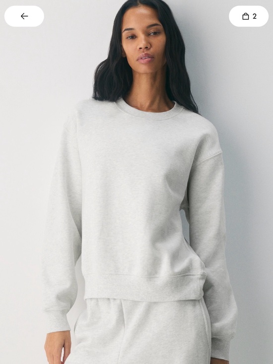 TNA Sweaters - TNA Cozy Fleece Sweatshirt in Light Heather cloud grey boyfriend fit